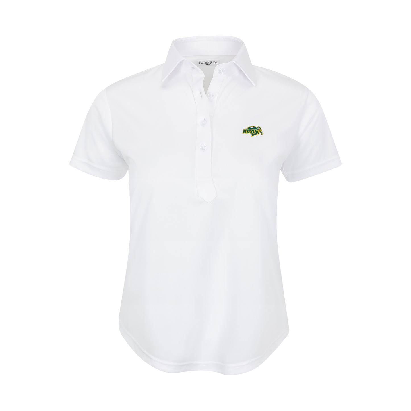 North Dakota State Women's Cap Sleeve Semi Spread Polo White