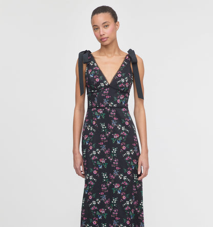 The Cassie Dress - Navy Scallop Bow Chintz