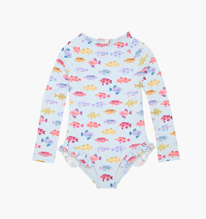 The Baby Sora Rashguard - Blue Rainbow Fish