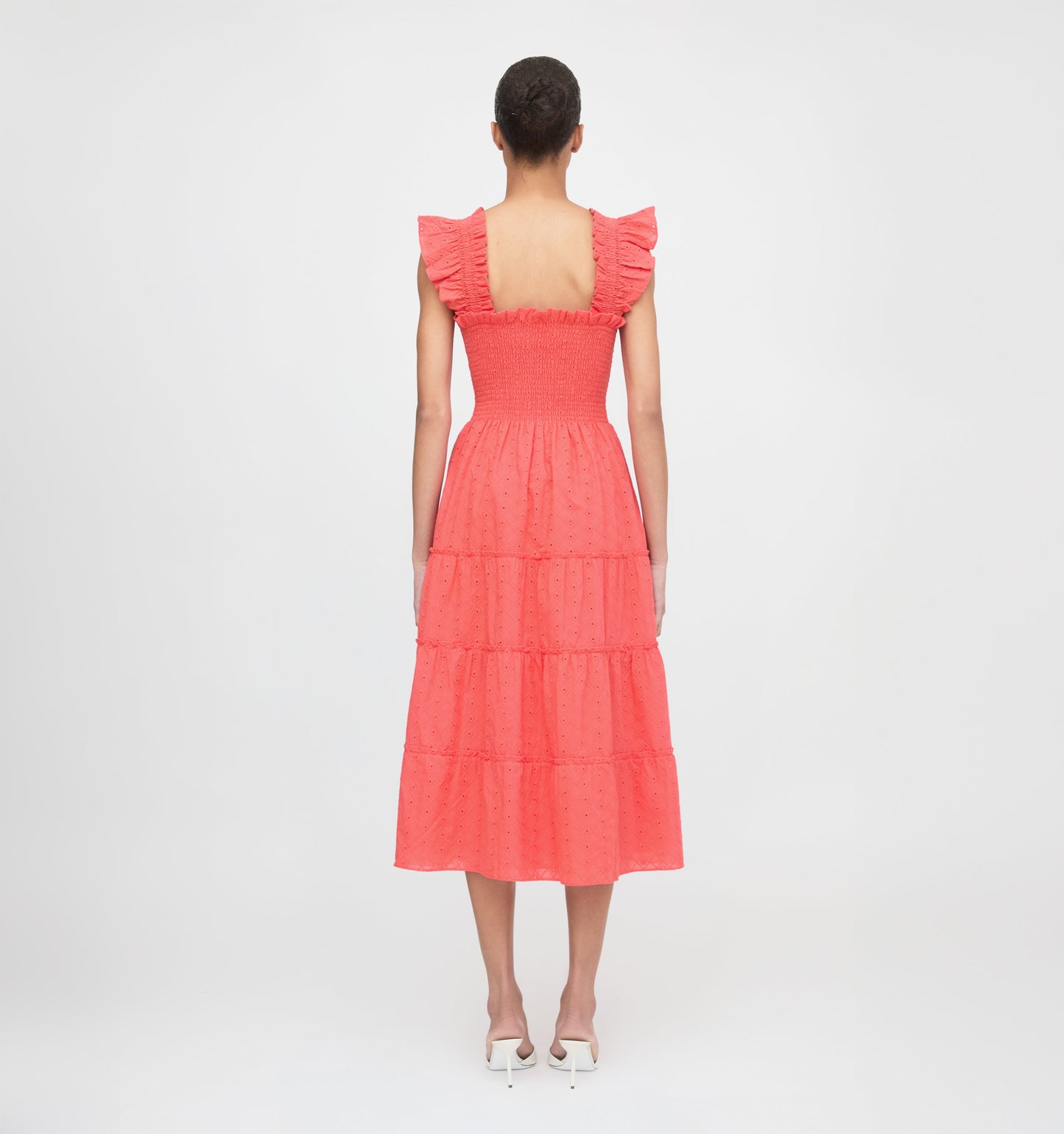 The Ellie Nap Dress - Coral Daisy Broderie
