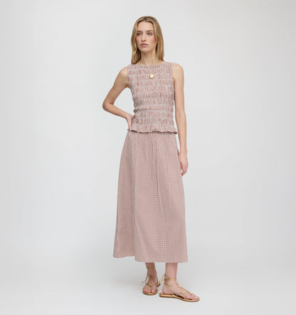 The Phoebe Nap Top - Cognac Gingham