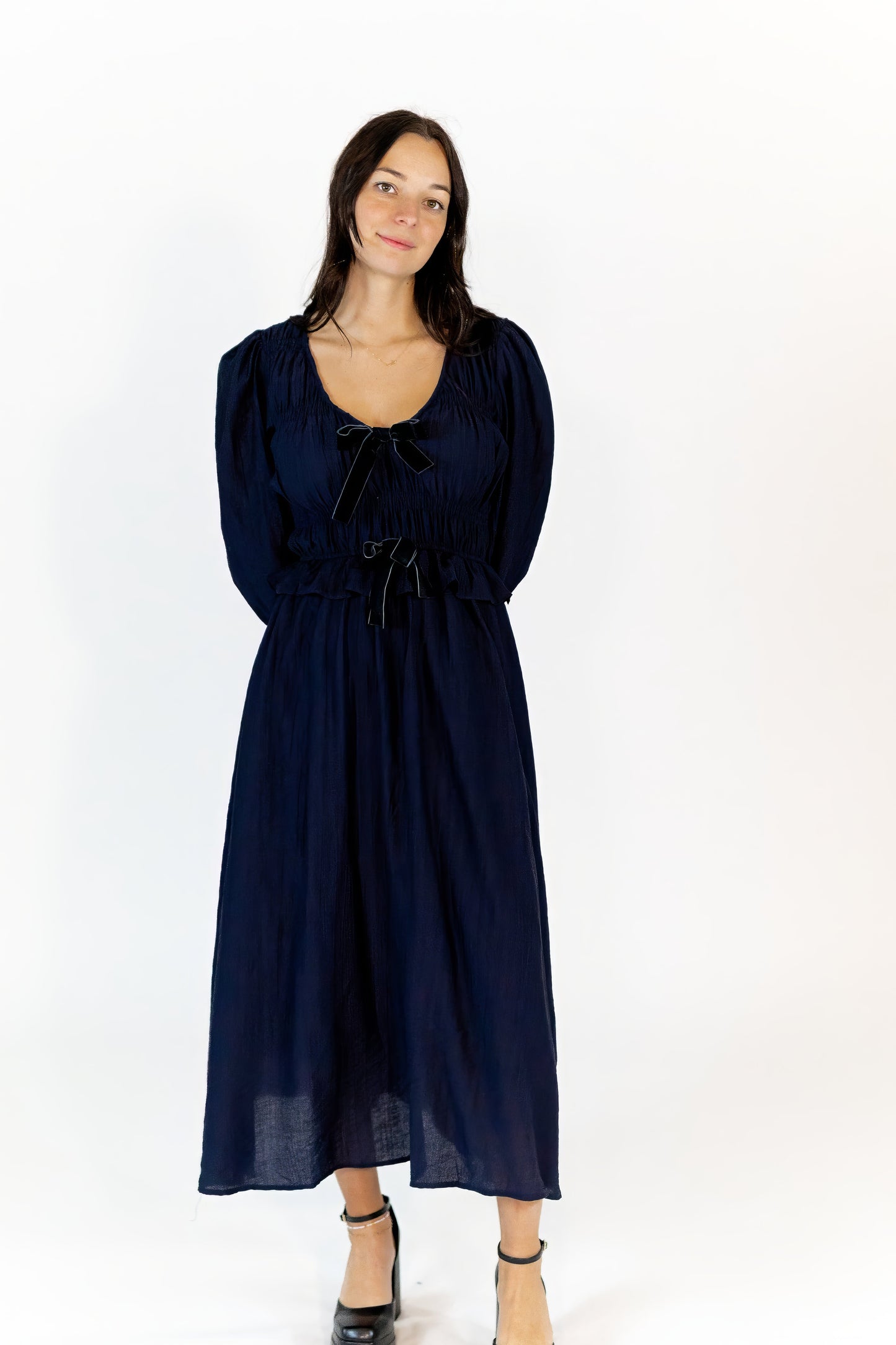 Marini Bow Detail Midi Dress
