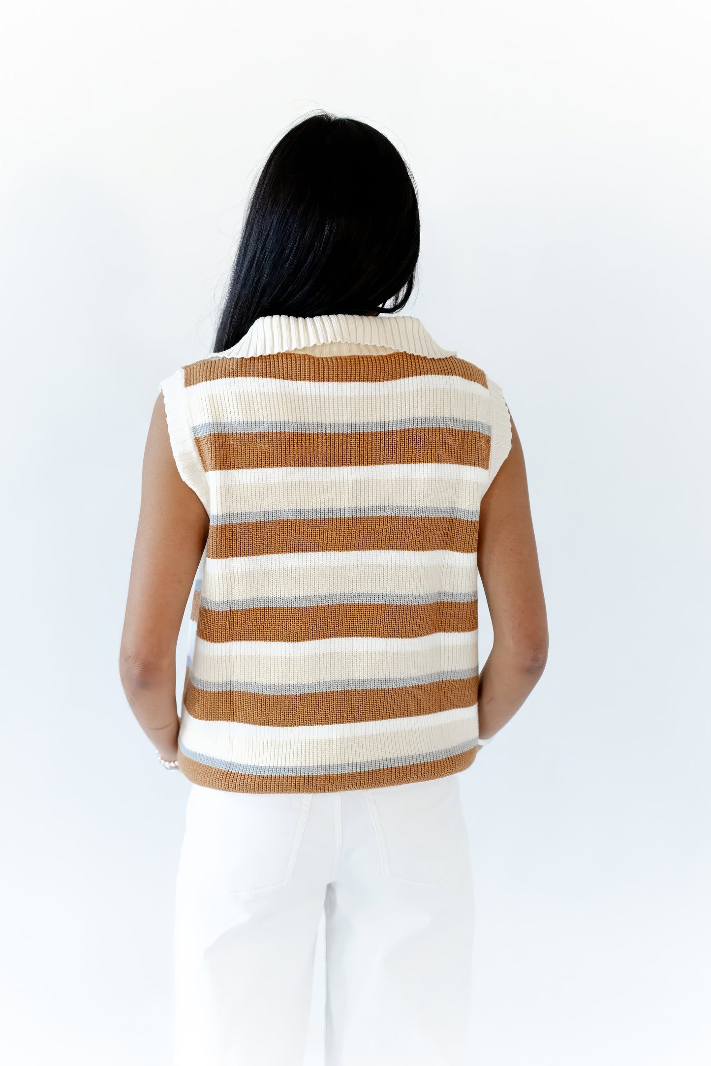 Lulu Cream and Camel Vest