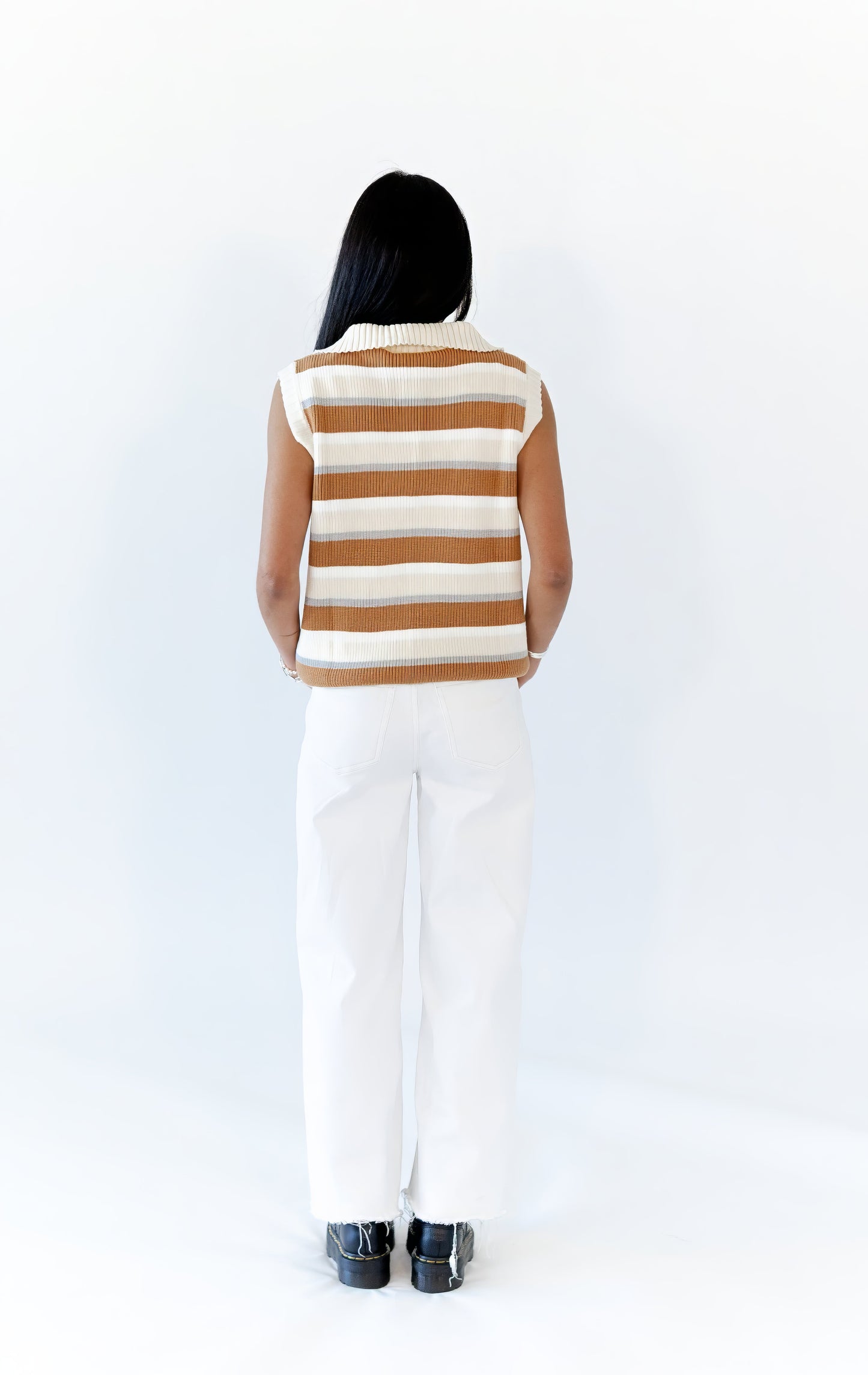 Lulu Cream and Camel Vest